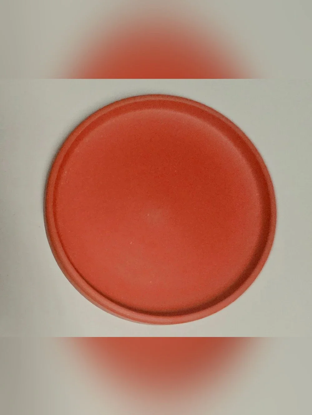 Red Ceramic Planter with Saucer